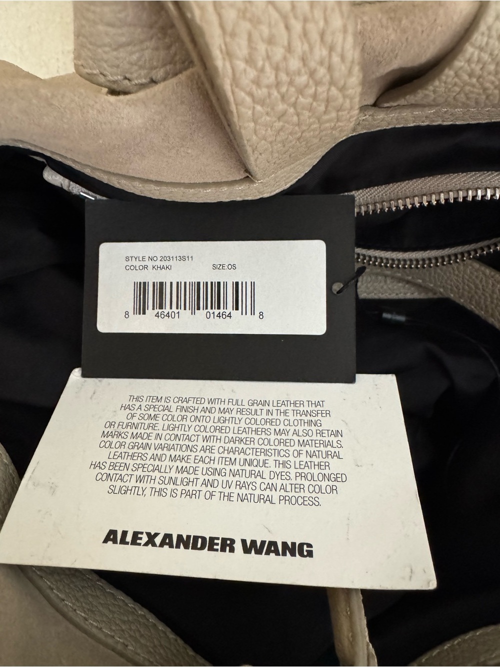 Alexander Wang Kirsten Bag Suede Leather Khaki Shoulder Strap Tote - Picture 10 of 10